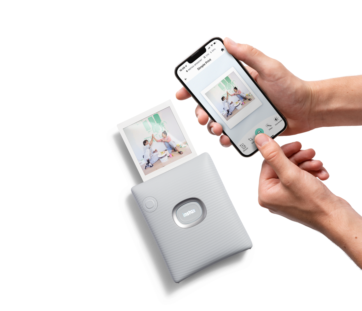  instax Mini Link Smartphone Printer, Ash White : Office Products